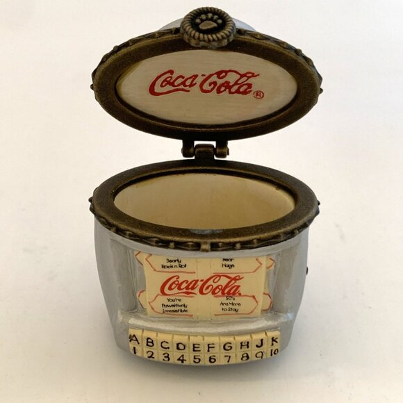 Coca-Cola Boyds Bears Figurine Classic Hits Jukebox 1st Edition Trinket Box Vtg - Picture 3 of 14